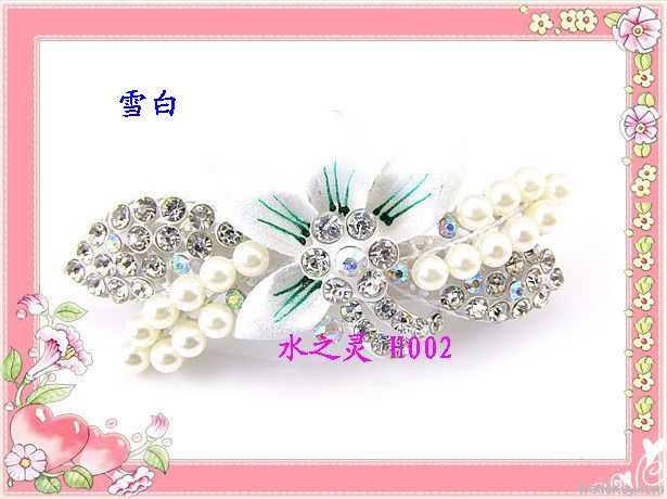 Fashion / alloy hair accessories hair clips / full diamond pearl flowe