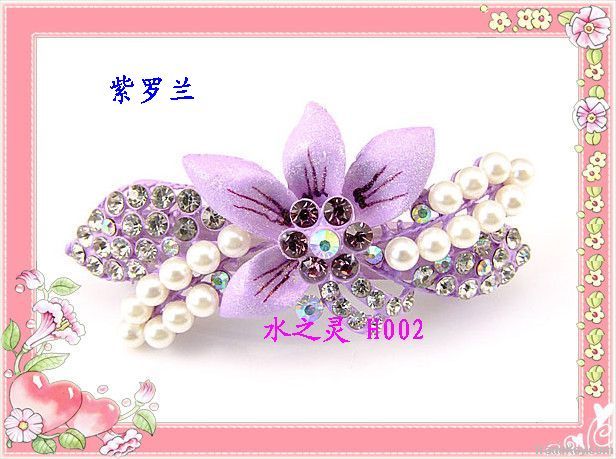 Fashion / alloy hair accessories hair clips / full diamond pearl flowe