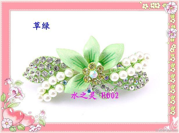 Fashion / alloy hair accessories hair clips / full diamond pearl flowe