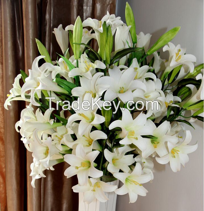 display flower PVC real touch artificial lily flower for home and garden wedding decoration