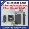 Mobile phone telescope camera lens for iPhone 4 / 4S with metal holder