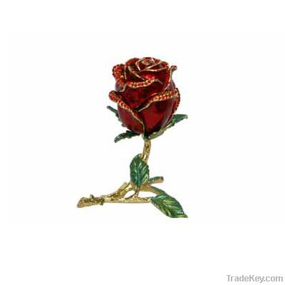 Rose style metal trinket box (QF2034)