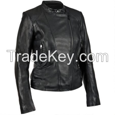 Fashion Classic Yellow Motorbike Design Women Girl 100% Leather Biker Jacket