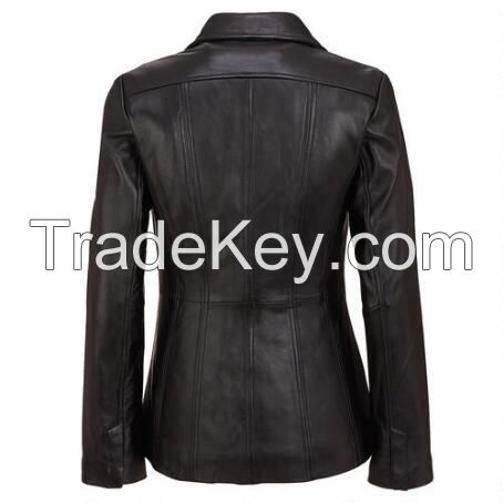 Best Prices attractive style women long leather coat for wholesale