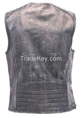 cheap breathable custom men's leather vest