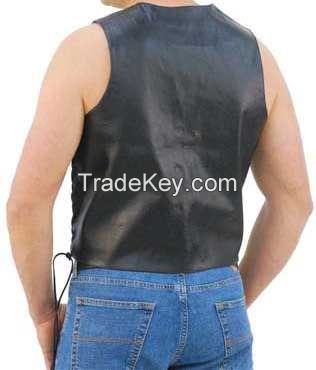 Custom fashion brown mens leather vest