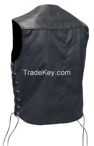 Mens Leather Biker Vest men cargo vest