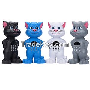 Digital Talking Tom Cat Speaker with Recording/USB/TF/FM Radio/Remote Control