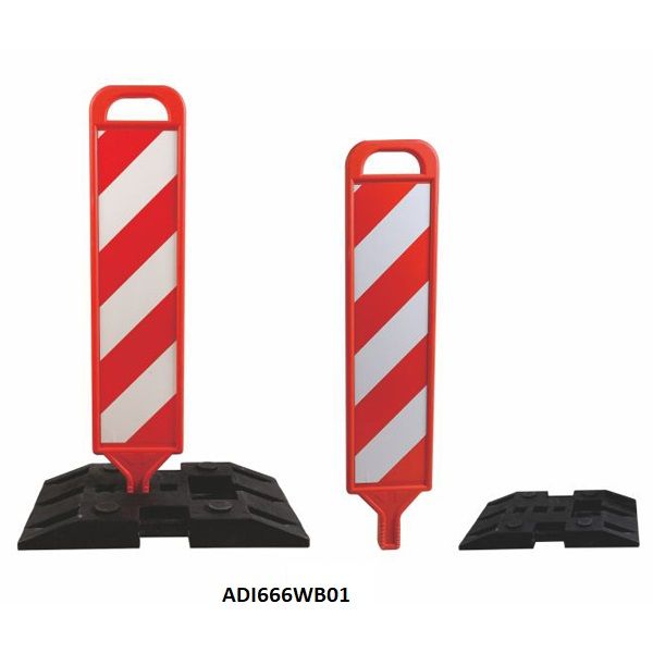 PLASTIC WARNING TRAFFIC SIGN BOARD FOR ROAD SAFETY / REFLECTIVE VERTICAL DELINEATOR PANEL / TRAFFIC LANE DIVIDER BARRICADE