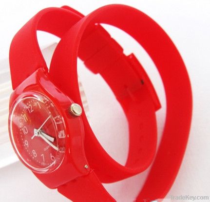 long strap fashion silicone jelly watch