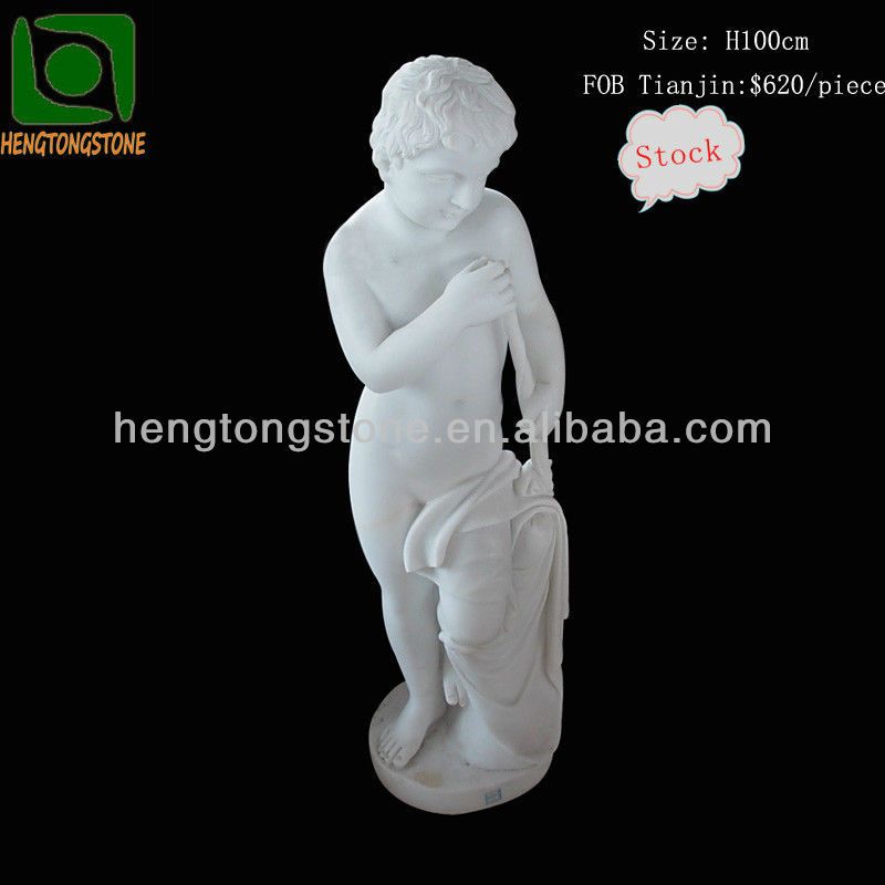 White Marble Boy Sculpture