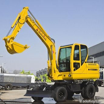 Backhoe loader, hydraulic excavator