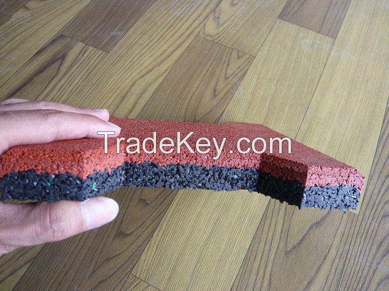 Dog-bone shape rubber tiles