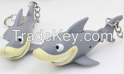 YL-k179 Dolphin shape LED keychain with sound