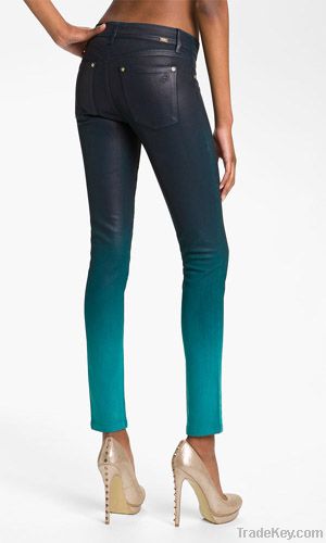 2 Colored Waxed Skinny Jeans