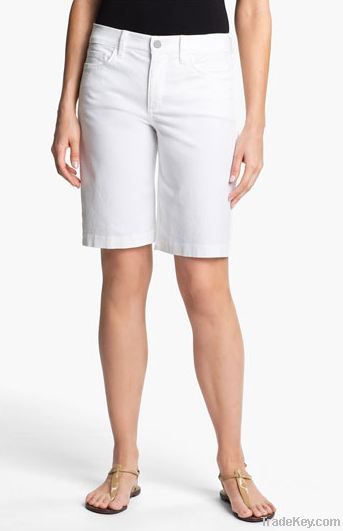 La Deen White Tummy Tuck  Denim Shorts