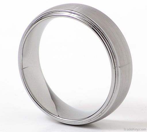 8MM Tungsten Carbide Men's Silver Beveled Band Ring Tungsten rings