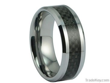 8MM Tungsten Carbide Mens Wedding Band Ring Black Size All