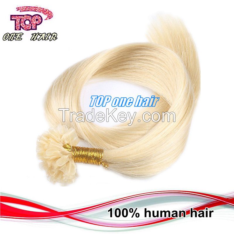 supply 100% human hair extension prebonde u tip hair extension