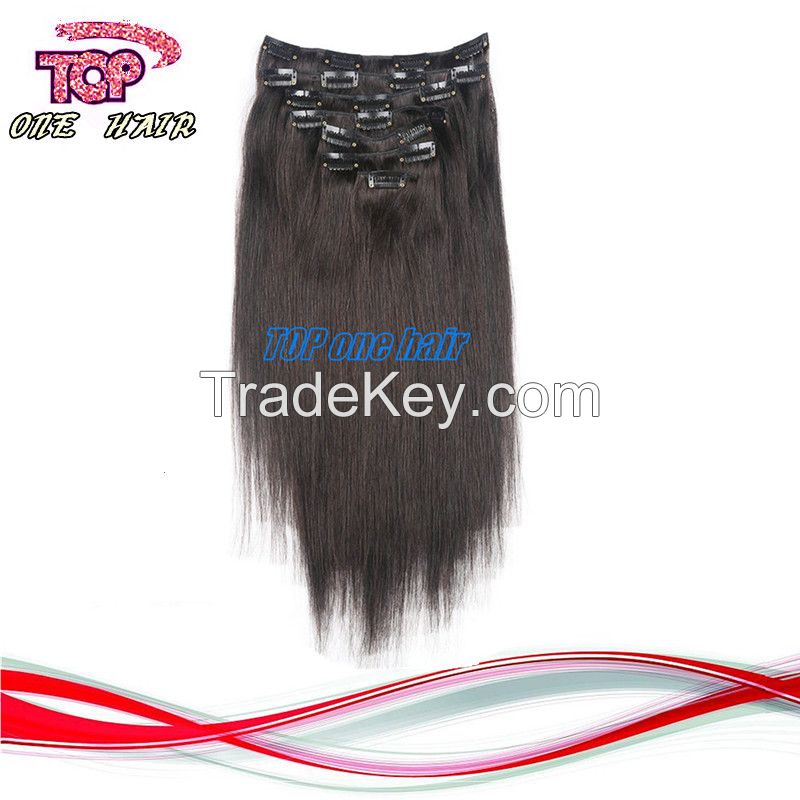 100% human hair clip in virgin hair