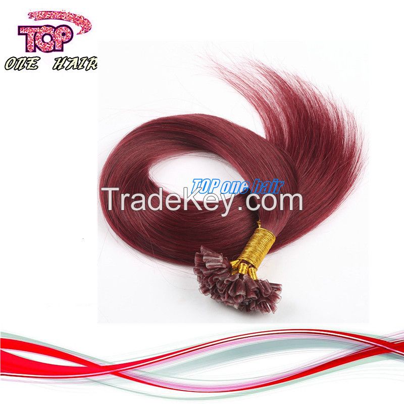 supply 100% human hair extension prebonde u tip hair extension