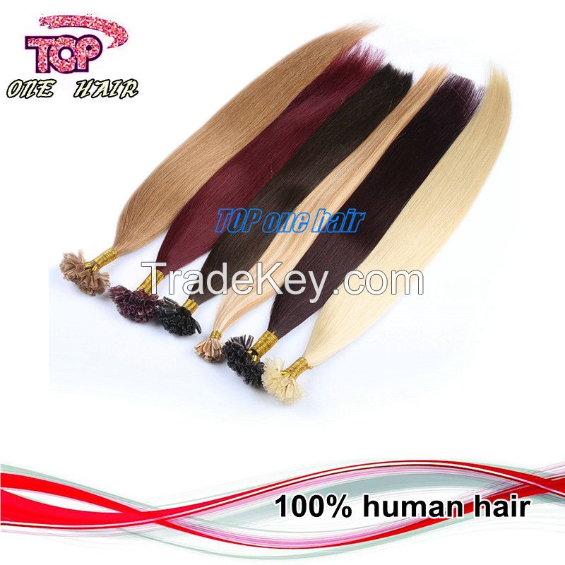 supply 100% human hair extension prebonde u tip hair extension