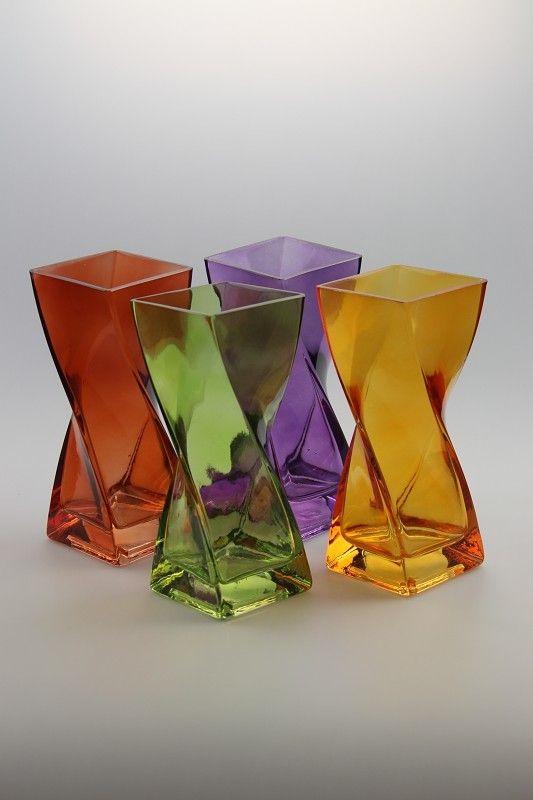 Colored glass vase