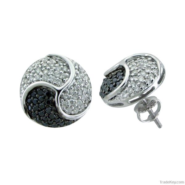 Black and White Diamond Earrings