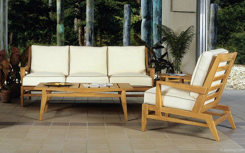 3pcs teak wood sofa set