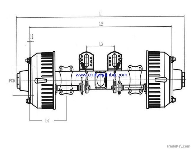 Trailer part 12T round axle tube Germanic  Axle