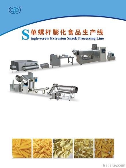 Extrusion snack processing line