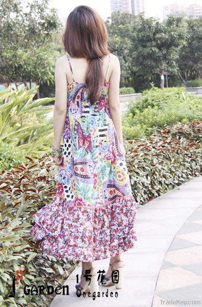 2012 Floral suspender skirt