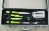 3pcs of bbq tools set with plastic handle