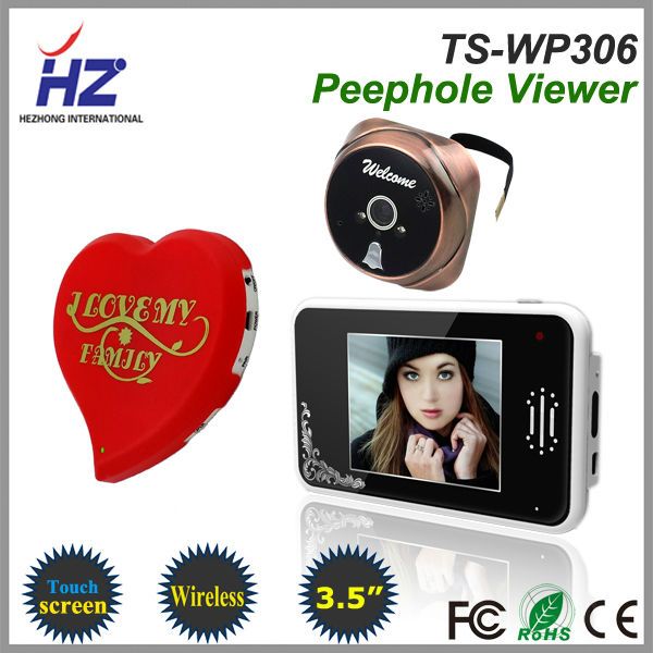 3.5&#039;&#039;touch screen 2.4GHz wireless high resolution digital door peephole viewer