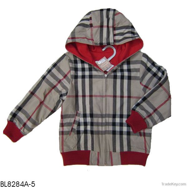 Burber style reversible boy&#039;s coat wholesale