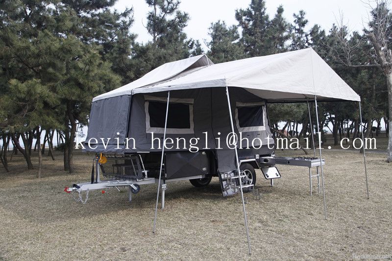 Forward folding off road camping trailer