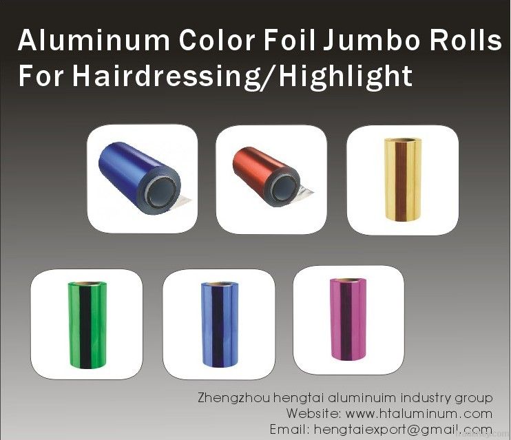 Aluminum Color Foil Jumbo Rolls For Hairessing 8011