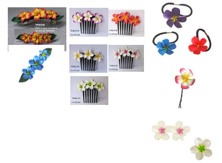 Fimo Clay Plumeria Hair Accessories