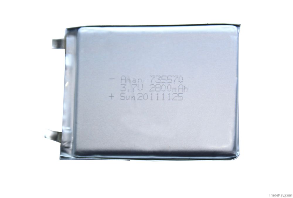 735570 2500mAh lithium ion polymer battery