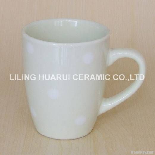 Dot hand-printed coloured glazed ceramic mug