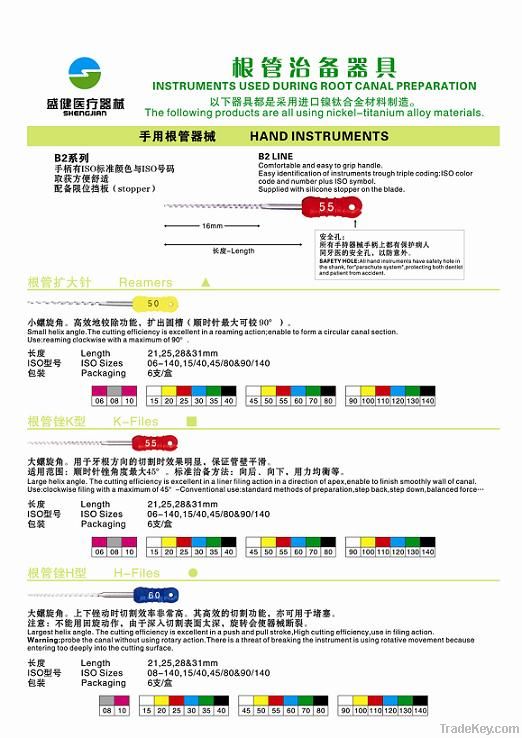 Dental Files/Dental Instruments Used During Root Canal Preparation