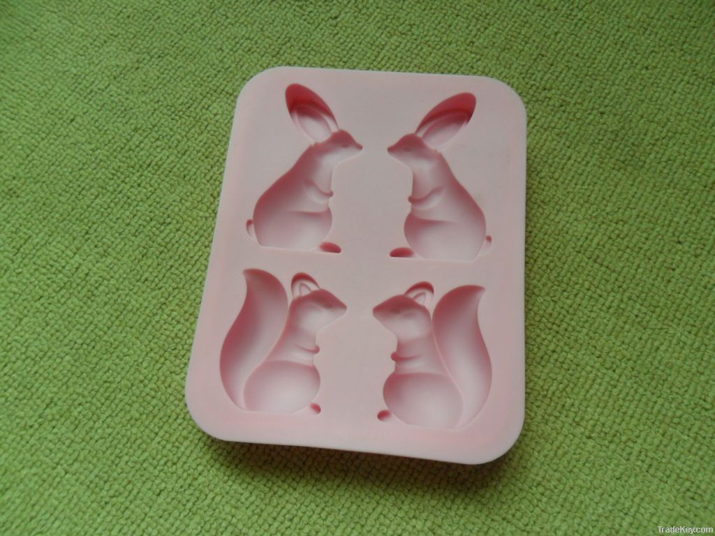 Rabbit shape silicone ice cube tray