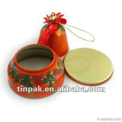 Christmas sock tin can, christmas promotional tin case, metal xmas box