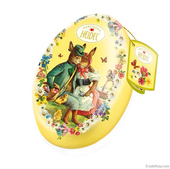 easter eggs tin box, metal easter eggs, holiday tin case for easter