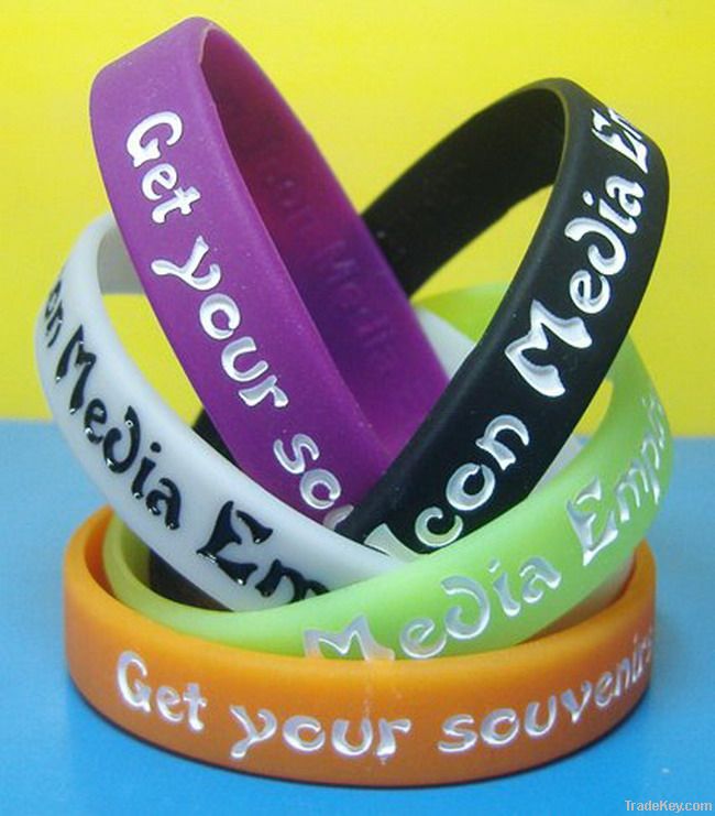 Fashion 100% Silicone Wristband Rubber bands