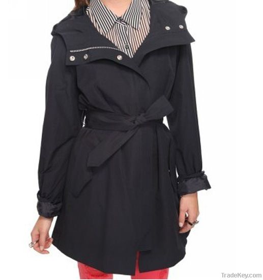 belted hooded coat