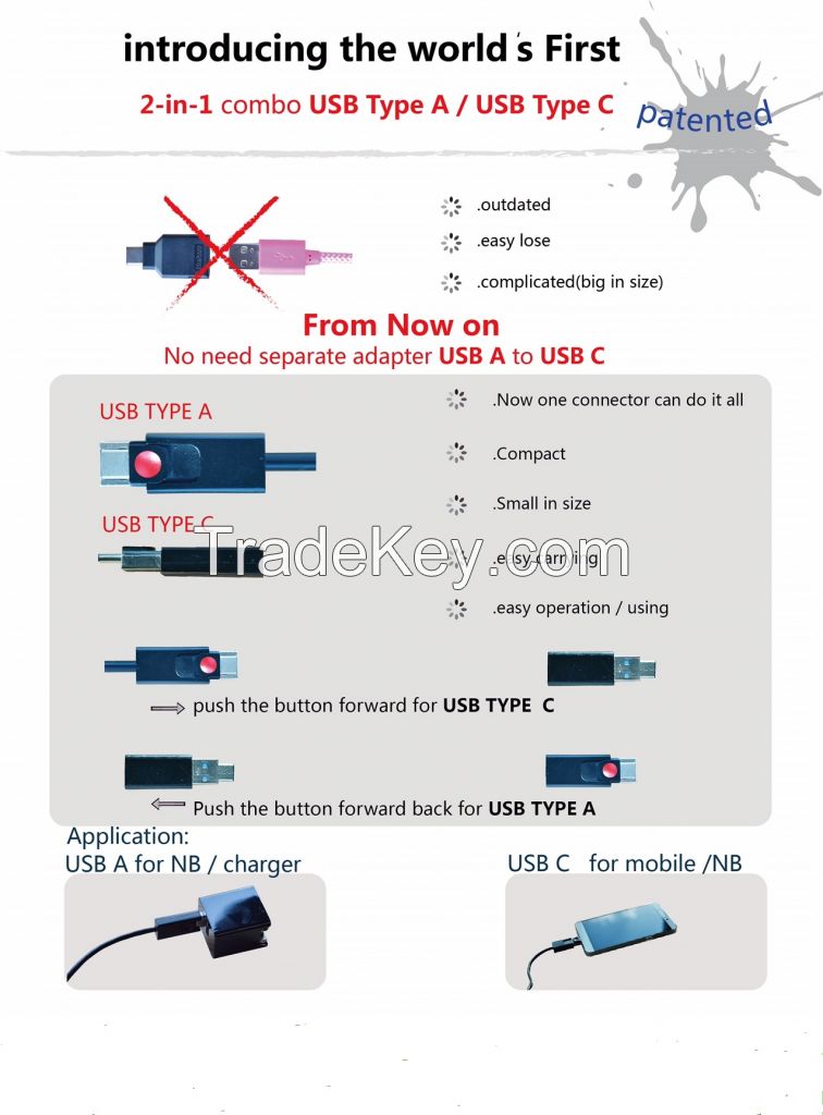 USB Type C flash memory, connector