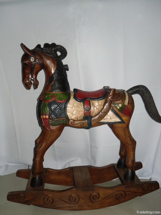 rocking horse made of wood, height 95 cm