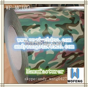 wood finish color coated steel ppgi printech camouflag grain ppgi /ppgl