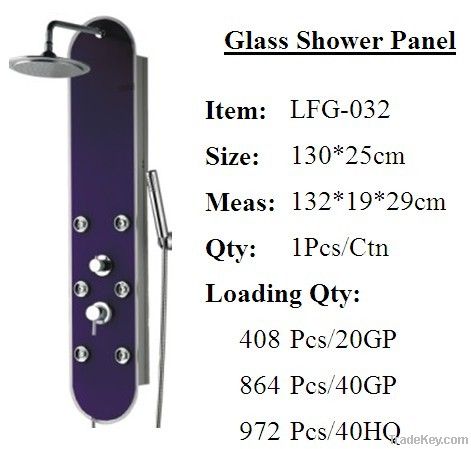 Glass shower panel